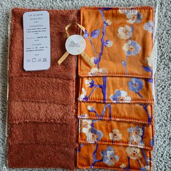 10 lingettes lavables 12x12 cm 