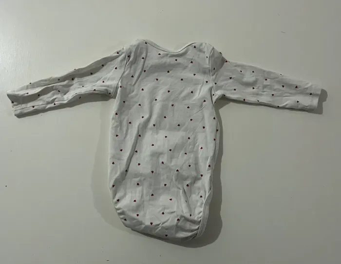 Ensemble body legging blanc à coeurs - 68 cm - H&M - photo numéro 3