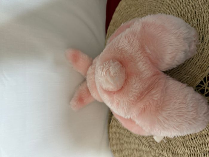 peluche lapin rose yeux rose - photo numéro 5