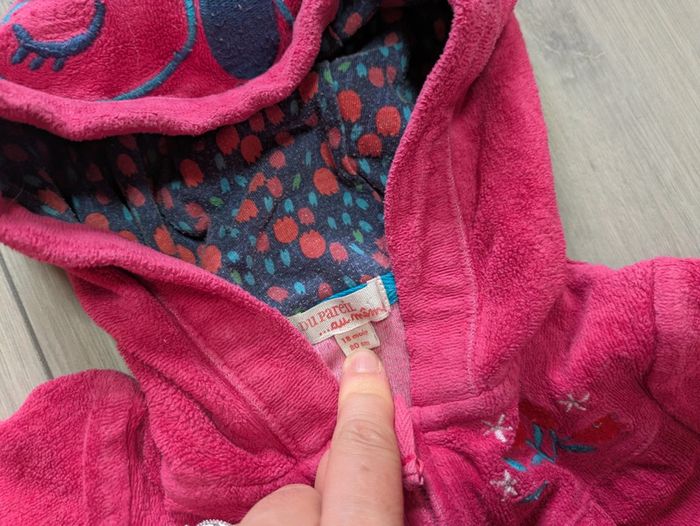 Veste zippée rose 18 mois dpam - photo numéro 2