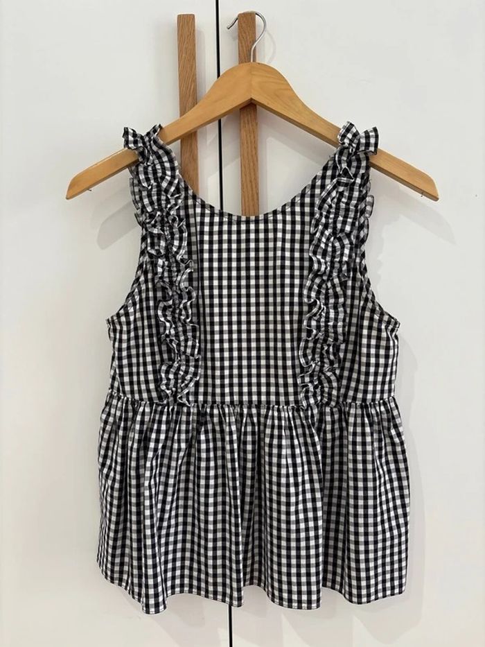 Camisa vichy espalda descubierta Peplum - photo numéro 2