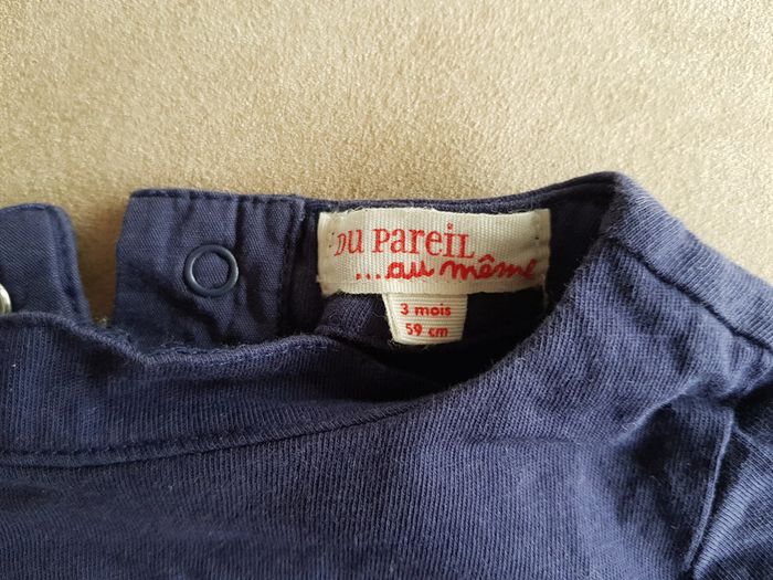 t-shirt m. longues dpam 3 mois tbe - photo numéro 2