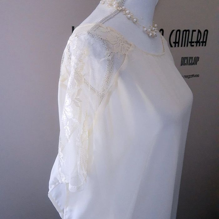 Robe d’été légère dentelle blanc écrue transparente neuve taille M/L - photo numéro 6