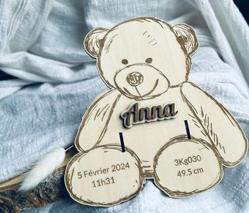 Porte bracelet de naissance ourson