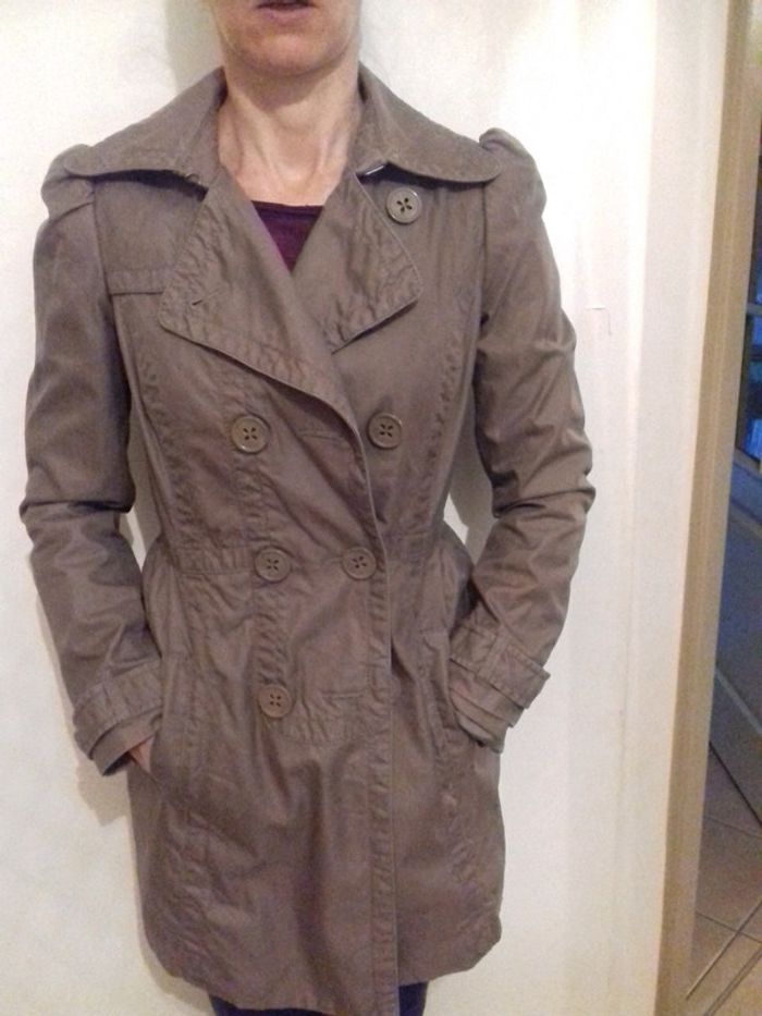 Dufulcoat ceintre couleur taupe