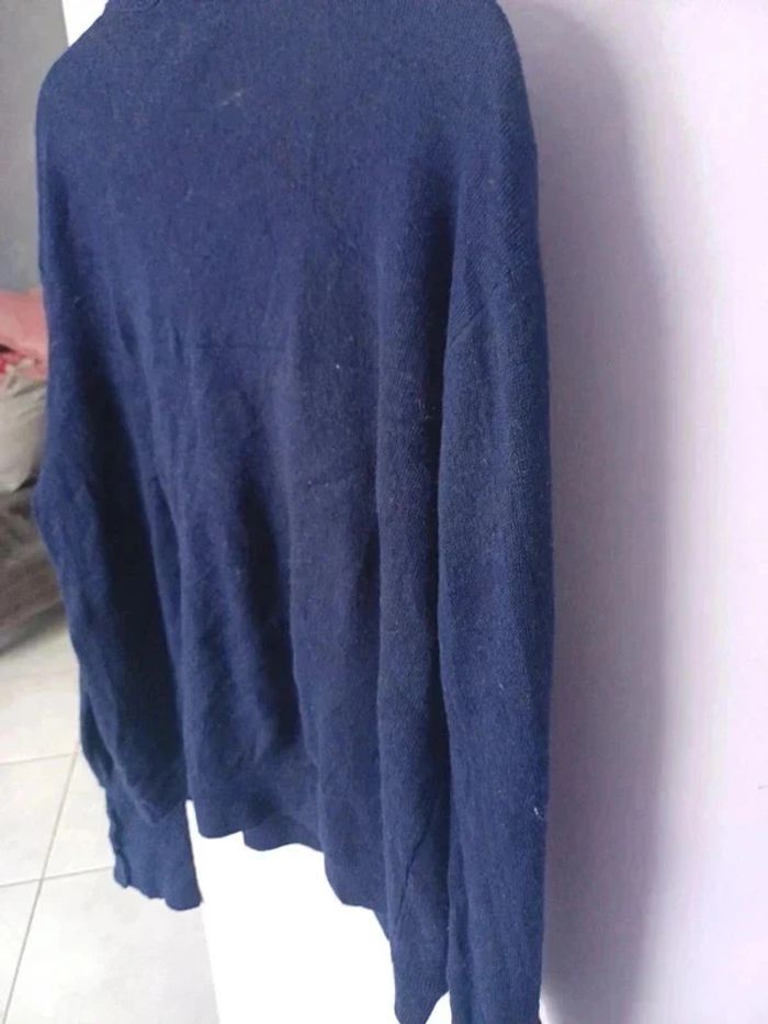 Pull Lacoste col V logo brodé vert taille XL - photo numéro 6