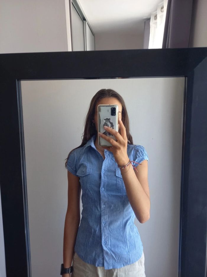 Chemise sans manches à rayures