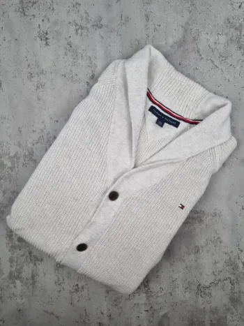 Cardigan Tommy Hilfiger blanc – Taille XL Hommes (mesures en photos)