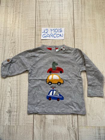 T-shirt a manches longues animaux et voiture