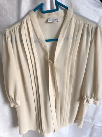 #Chemisier #cravate #vintage #Gérard Pasquier #crème #voile
