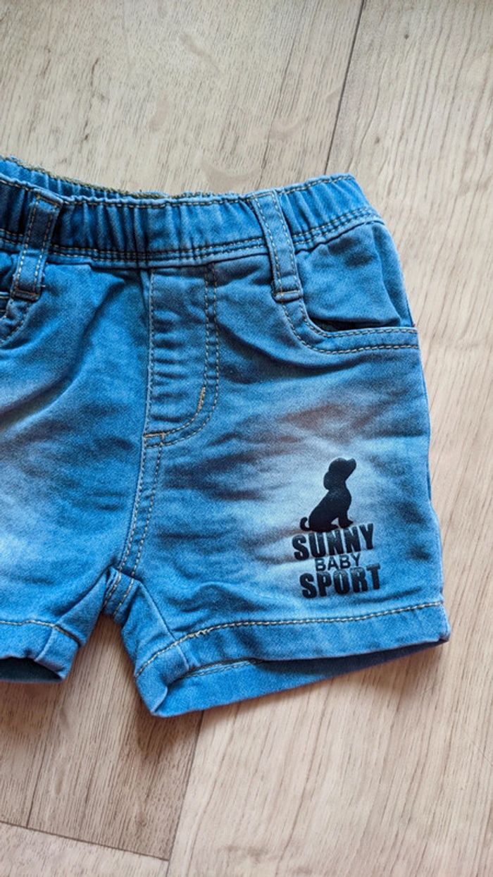 Short bébé 6 Mois bleu jean - photo numéro 2