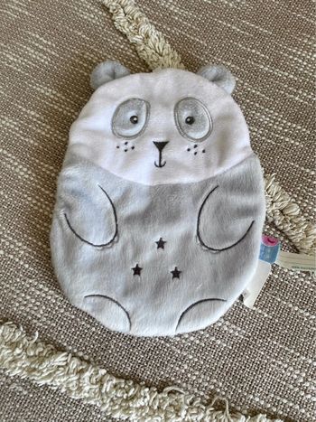 Peluche doudou plat 19cm sucre d’orge panda gris et blanc très bon état