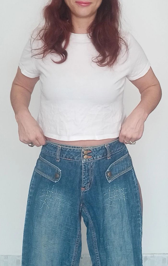 Jean brut ajusté évasé taille 38 - photo numéro 2