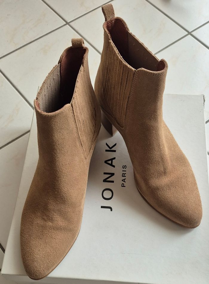 Bottines Jonak cuir beige - photo numéro 2