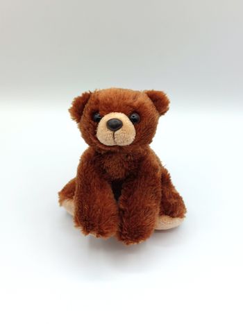Petite peluche ours marron brun beige AURORA World doudou yeux durs 20 cm