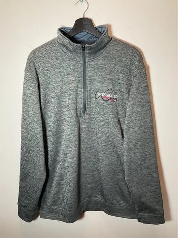 Sweat 1/4zip pour homme Adidas gris chiné foncé taille XL 206