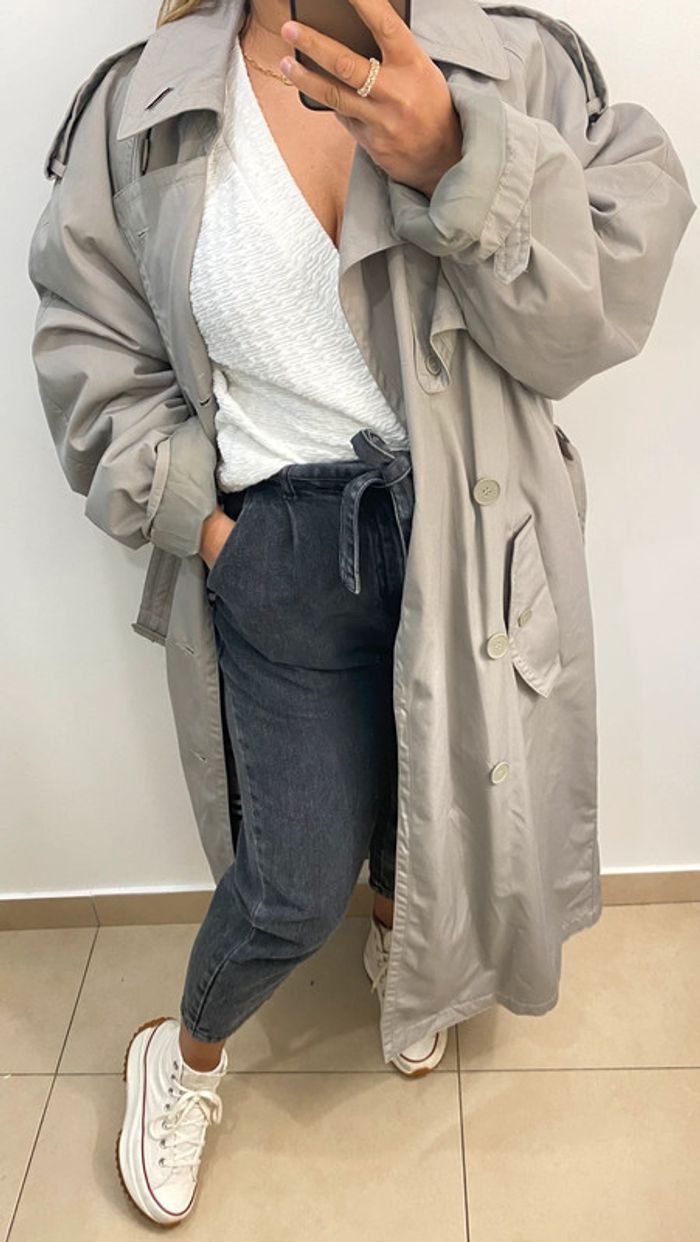 Trench Coat Long Mixte Taille 40-42 Coupe Loose - photo numéro 5