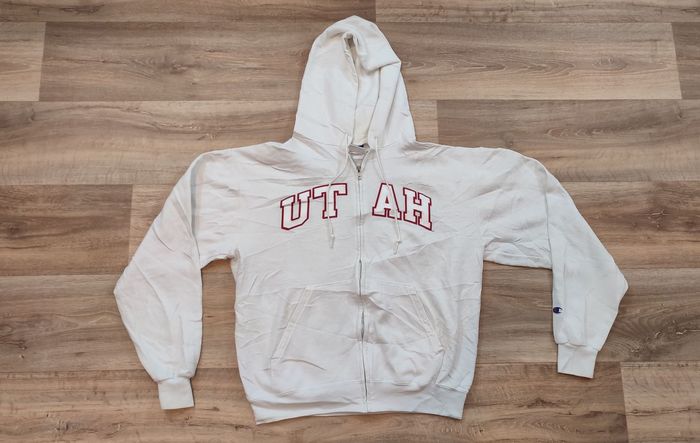 Vêtement Homme Sweatshirts Sweats pull à capuche blanc Champion taille M #Retrostreet - photo numéro 2