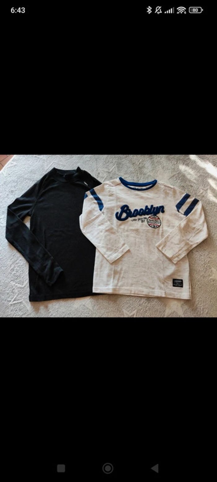 Lot de chemise, t-shirt manches longues et pull fin 6/7 ans - photo numéro 10