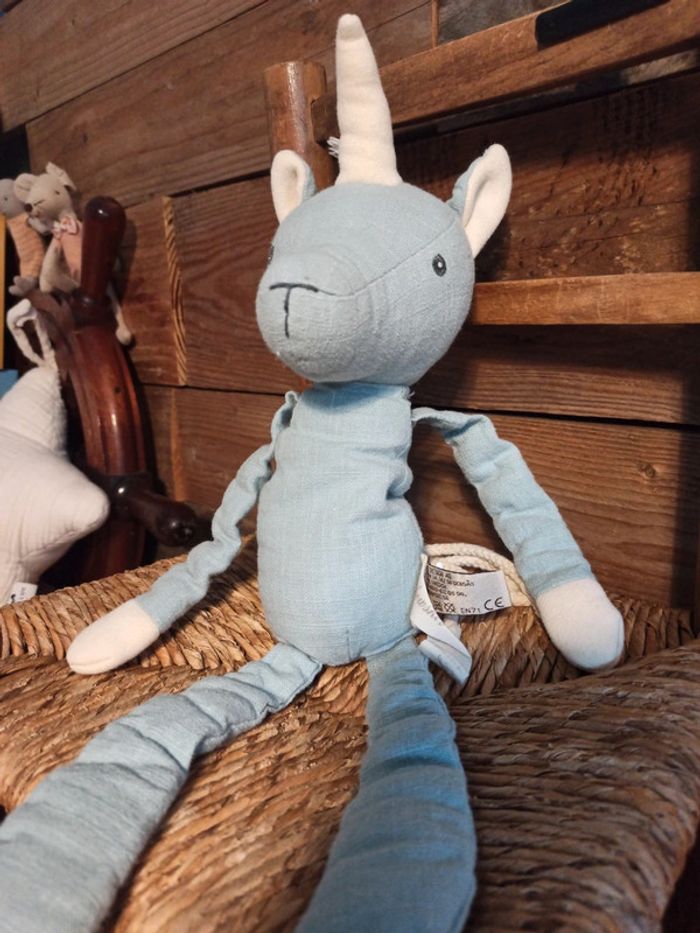 Peluche licorne bleu bukowski tbe - photo numéro 3