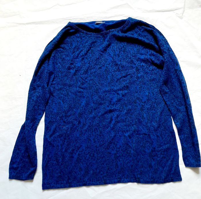 Tee shirt à manches longues femme épais bleu motif léopard In extenso taille M