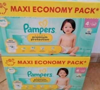 2 cartons couches pampers premium taille 4