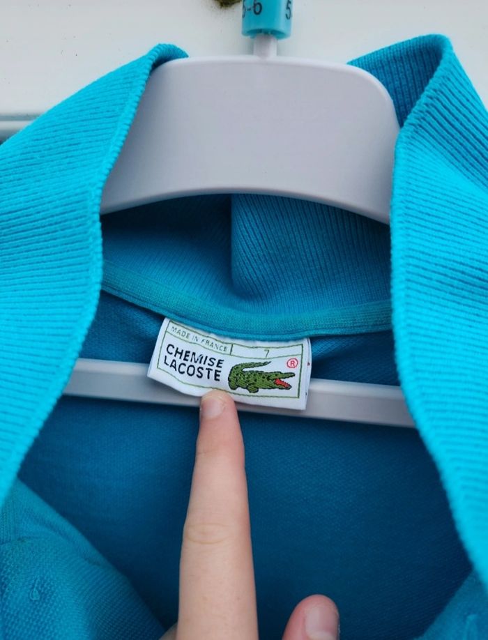 Polo chemise Lacoste taille L turquoise - photo numéro 5