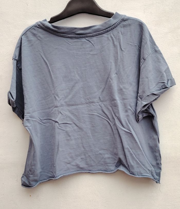 T-shirt femme MNG bleu à imprimé tournesol taille M - photo numéro 3