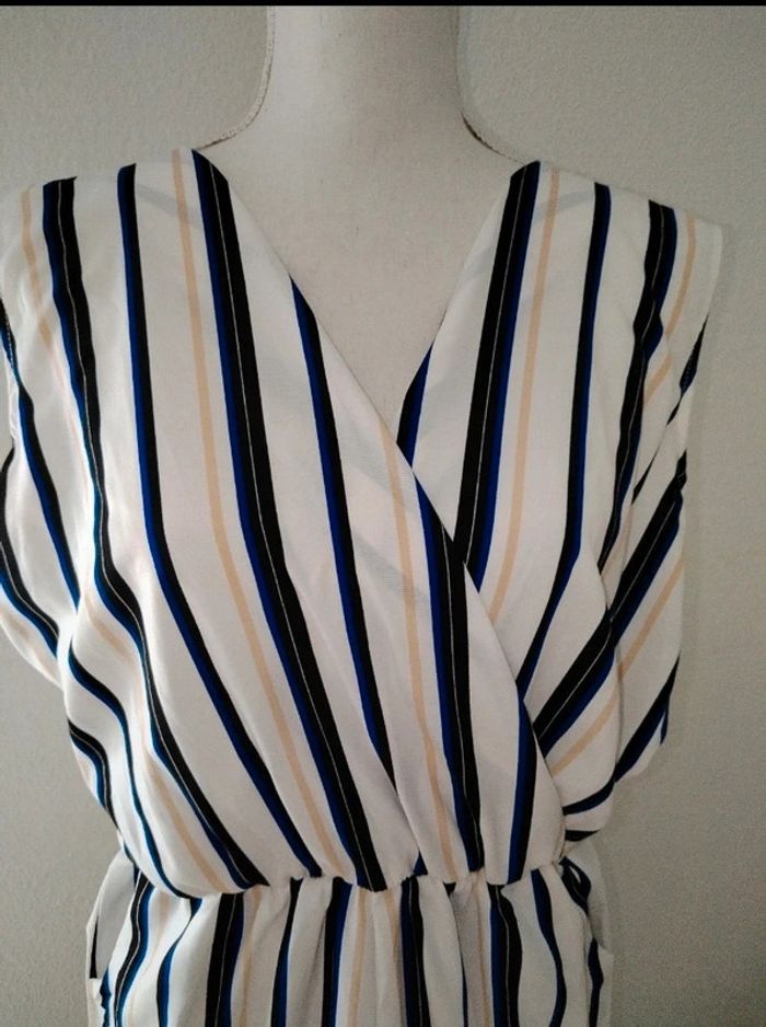Combinaison légère à rayures noires et bleues - photo numéro 2