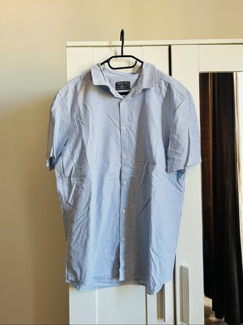 Chemise bleu à rayures Slim Fit Homme Primark Taille XL
