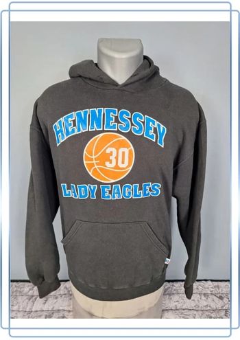 Sweat à capuche  / hoodie russell athletic - taille M - unisex noir floqué (323)