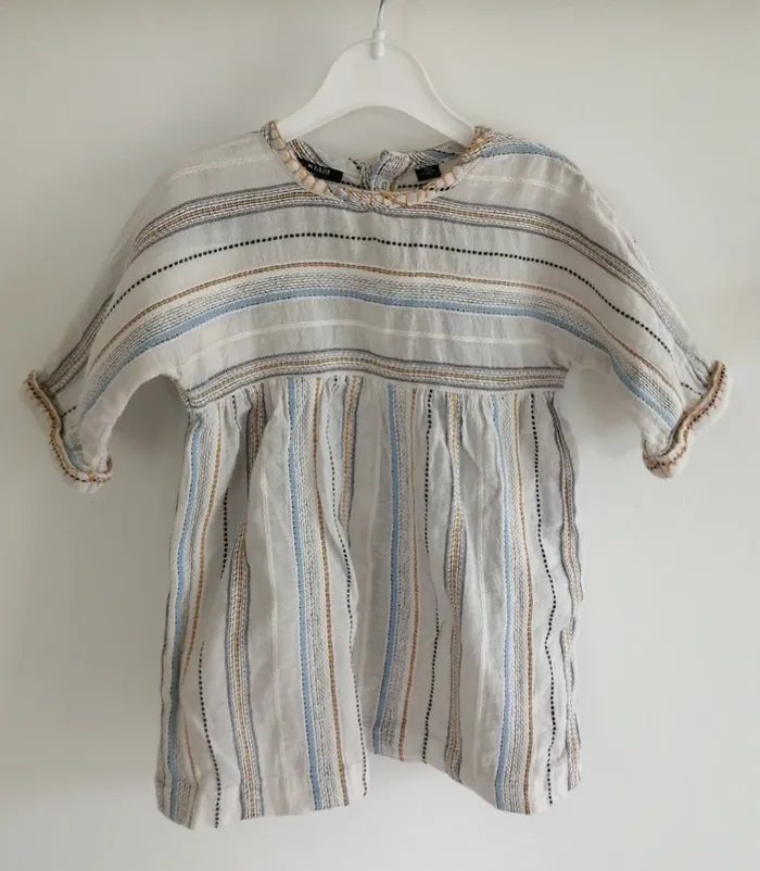 Ensemble robe manche 3/4 kiabi broderie et culotte esprit bohème