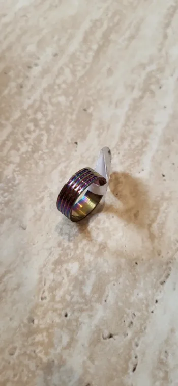 Bague multicolore effet arc-en-ciel – Taille 18 - Neuf
