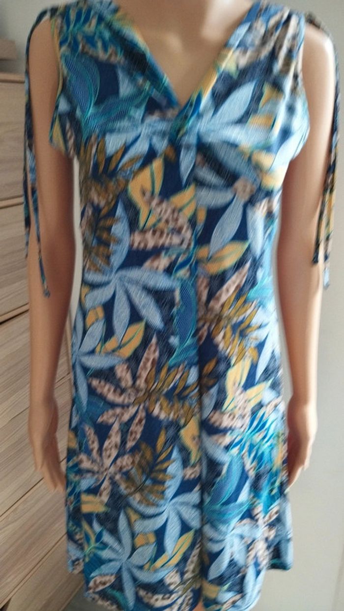 Robe fleuris multicolore bleu femme taille 38 - photo numéro 3
