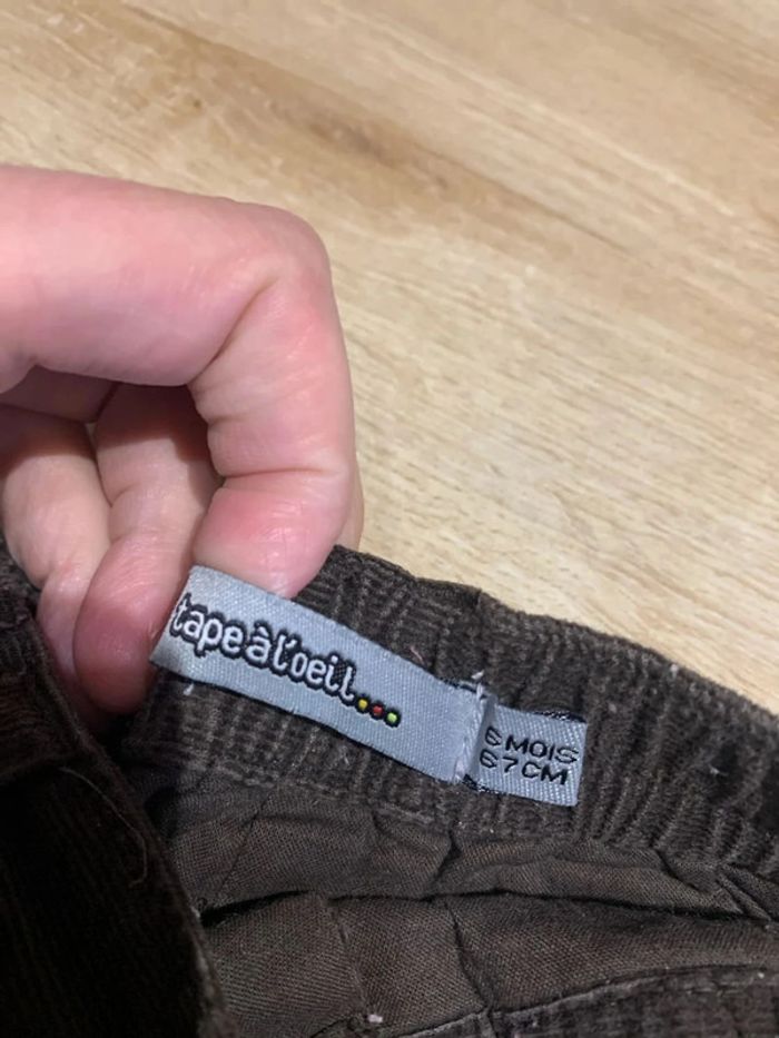 Pantalon côtelé marron - TAO 6mois/67cm - photo numéro 3
