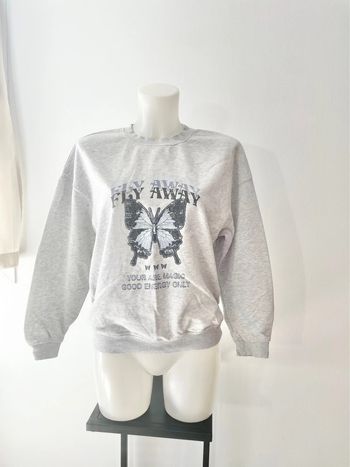 Sweat gris papillon