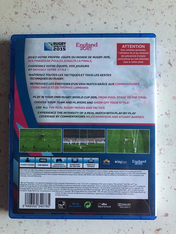 Jeu PS4 rugby world cup 2015 - photo numéro 2