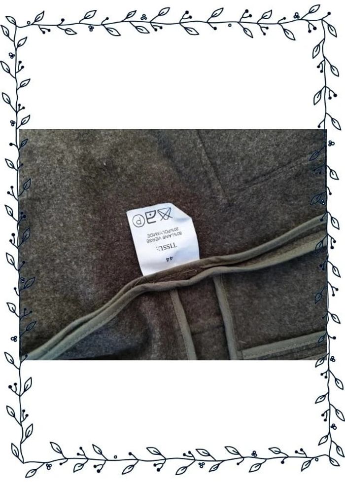 Manteau vert foncé Jodhpur, taille 44 femme, très bon état  80% laine vierge - photo numéro 7