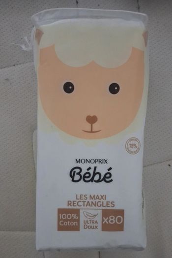 Coton maxi rectangle carree monoprix bebe