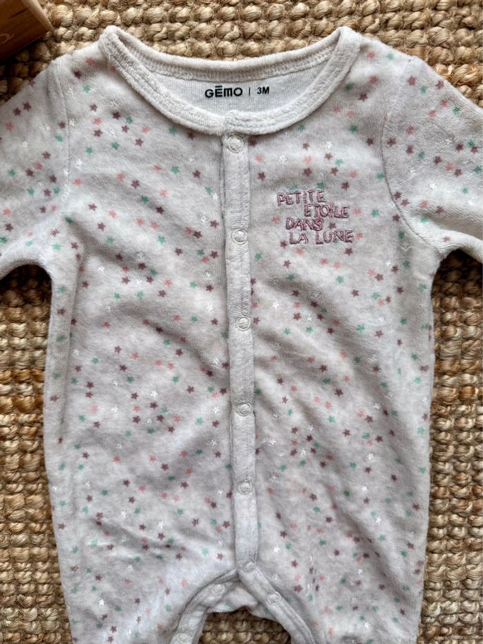 Pyjama velours Gemo 3mois / 60cm - photo numéro 2