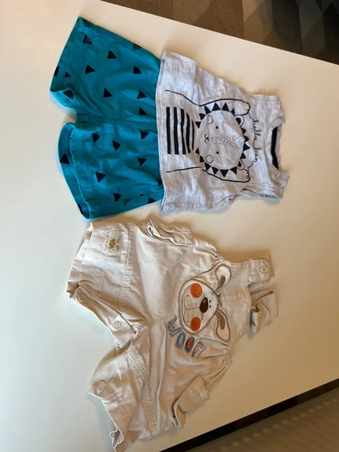 Lot naissance short été été shirt salopette - photo numéro 3