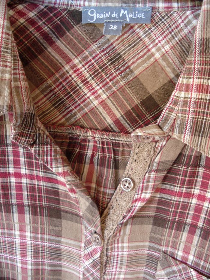 Chemise à carreaux Grain de Malice - Taille 38 - photo numéro 3