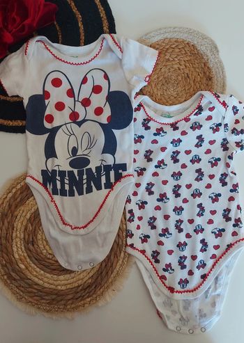 Lot bodys manches courtes fille Minnie Disney