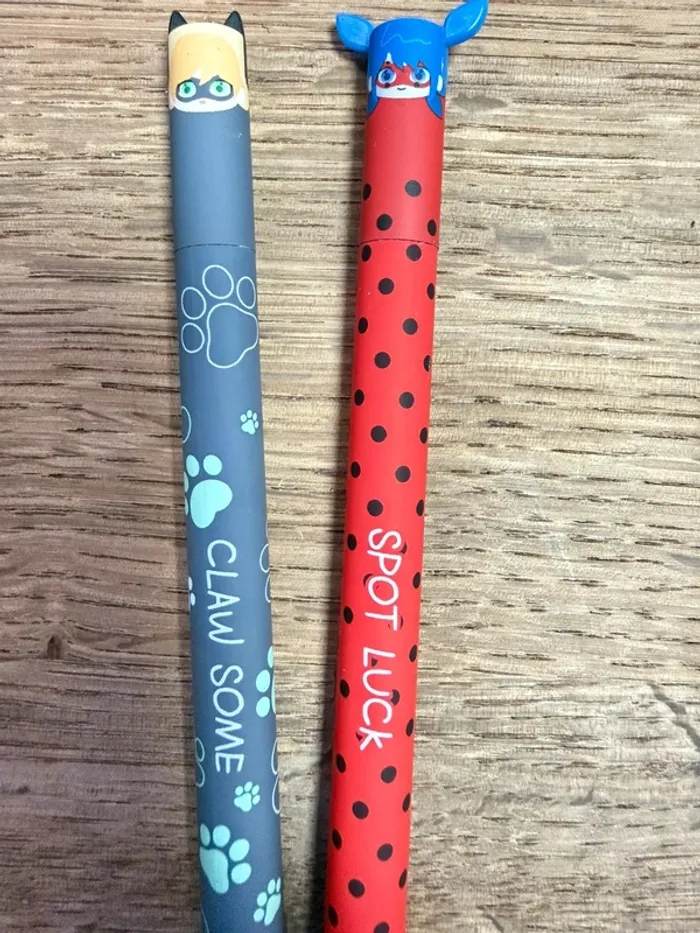 Lot de 2 Stylos effaçables – Miraculous : Ladybug & Chat Noir - photo numéro 2