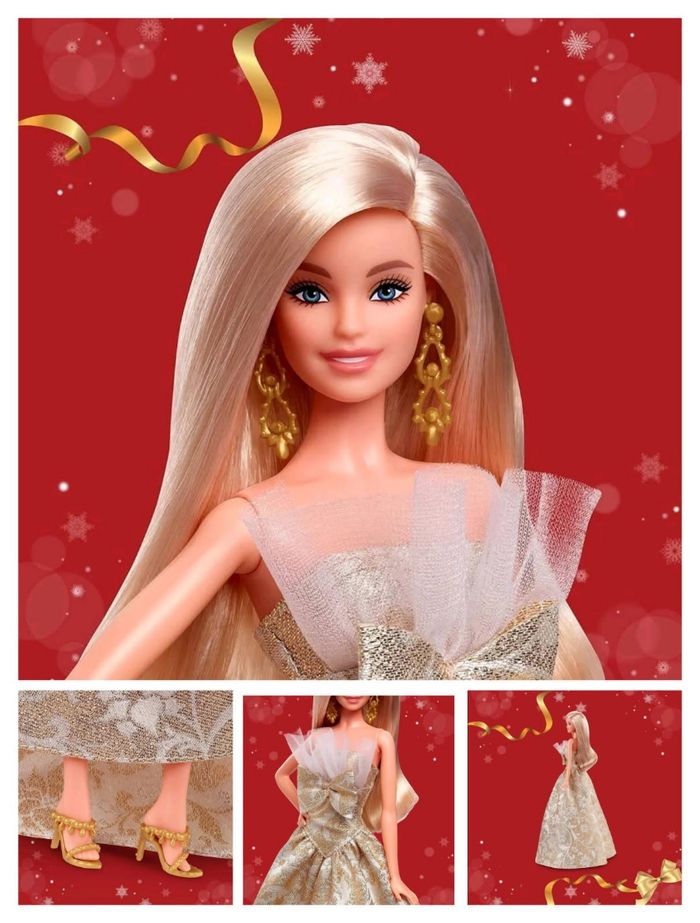 Poupée barbie blonde joyeux Noël 2025 - photo numéro 2