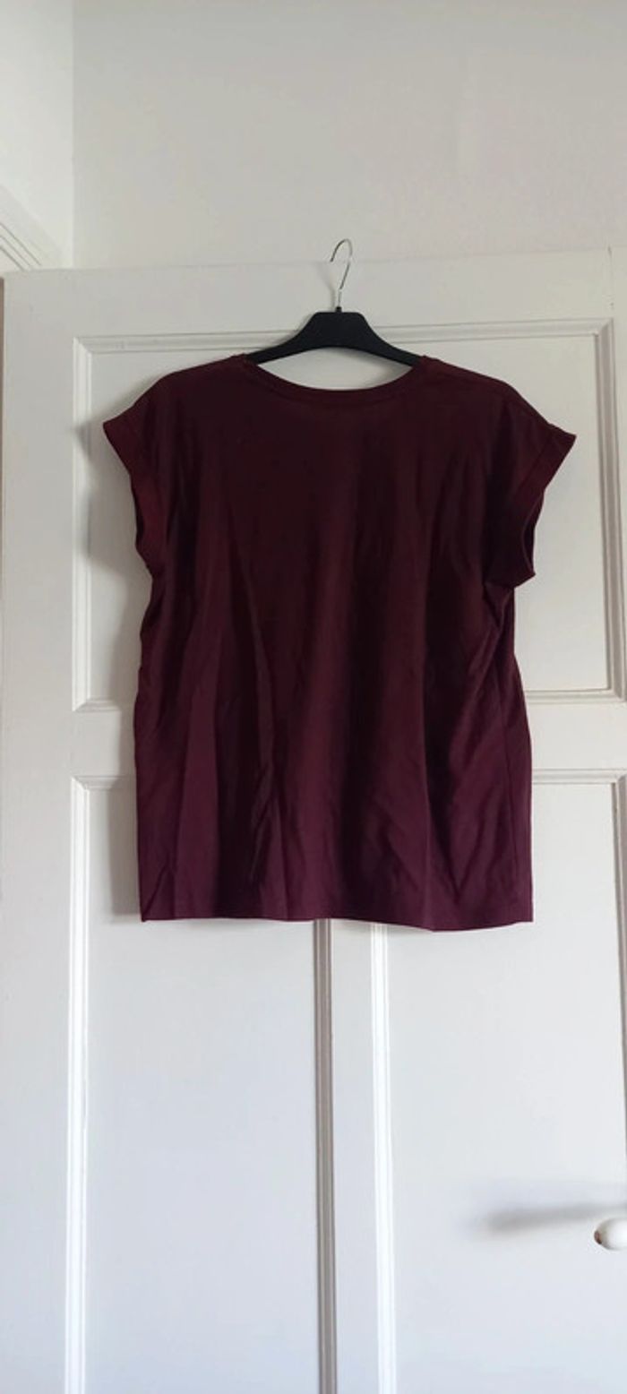 T-shirt bordeaux gémo 38 inscription everybody wants to be a cat - photo numéro 2