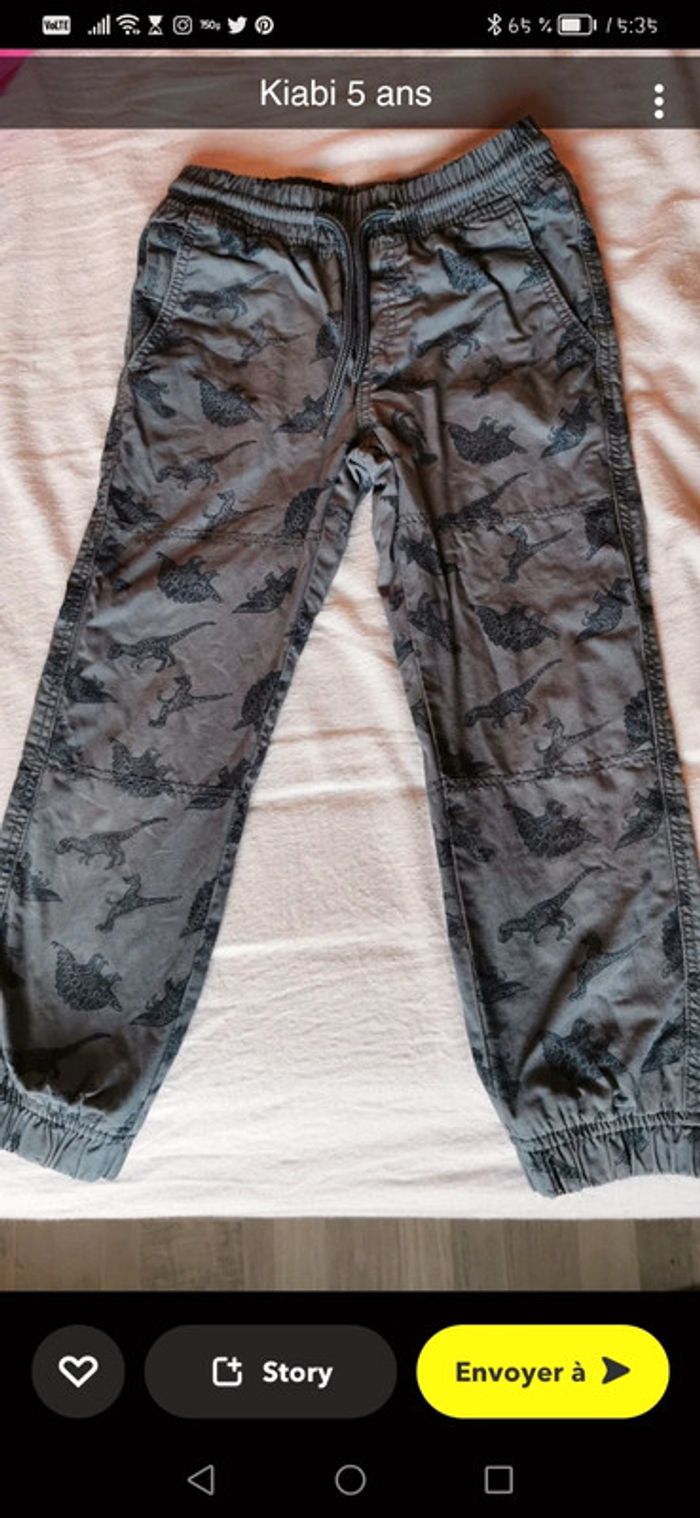 Pantalon dinosaures bleu