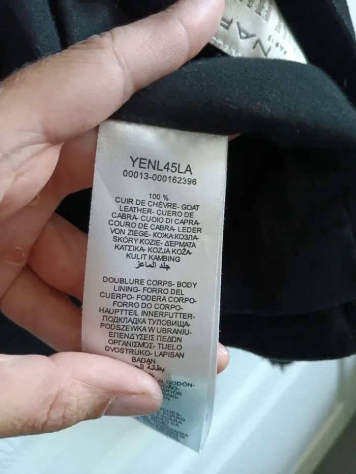 Veste en cuir de chèvre courte naf naf taille 40 - photo numéro 5