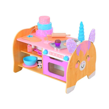 Cuisine Kidkraft Kitchenette licorne en bois, cuisine en bois, 21 accessoires inclus Neuve dans son