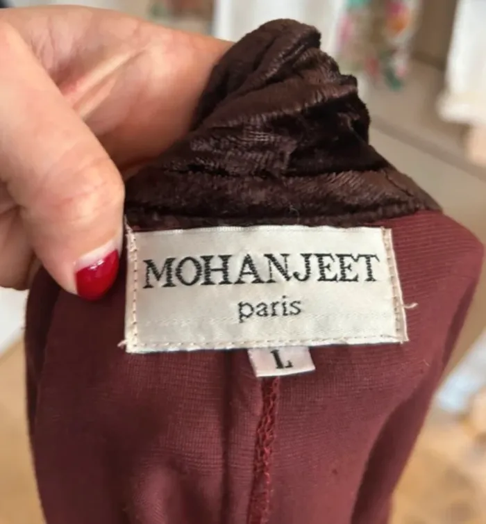 Mohan jeet veste, gilet, cardigan en velours femme, taille L - photo numéro 7